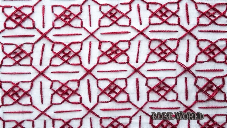 Nakshi kantha hand embroideri stitch,step by step nakshi kantha tutorial by rose world