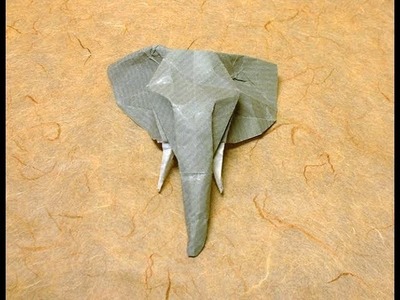 Origami elephant head by Roman Diaz