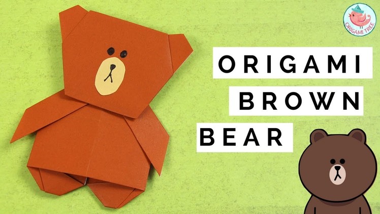 Origami LINE Sticker - Origami Brown the Bear - Paper Crafts for Kids Origami Tutorial