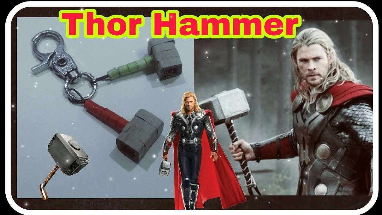 Paper Quilling Thor's Hammer Key- Chain || क्विल्लिंग से थोर का हथोड़ा कैसे बनाए