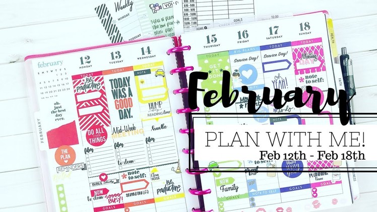 Plan With Me! February 12th - 18th | RAINBOW SPREAD ???? | Classic Happy Planner