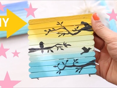 Popsicle stick crafts | DIY painted coasters