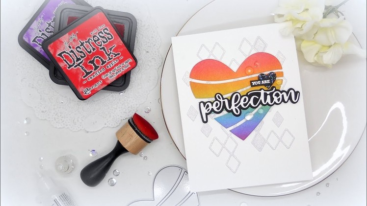 Rainbow Heart: Clean & Simple Card with a Die Cut Focal Point