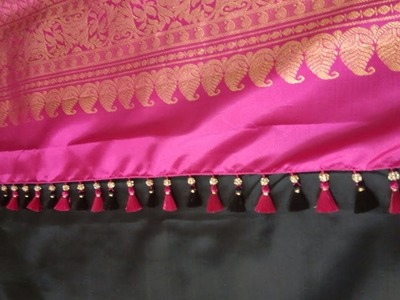 Saree kuchu design using stone beads