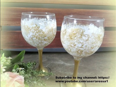 Sponge Painted Wine Glasses | Aressa | Tutorial