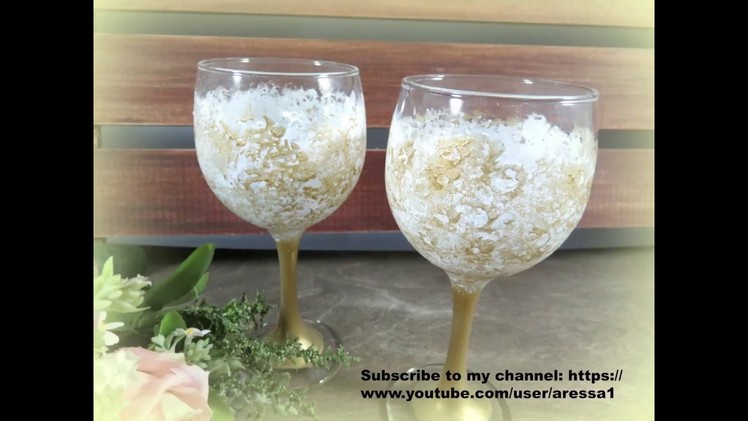 Sponge Painted Wine Glasses | Aressa | Tutorial
