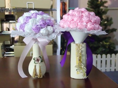 Artificial Wedding Ribbon Flower Bouquet From VATIN Ribbon