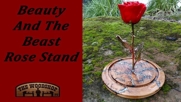 Beauty and the Beast Rose Stand. Woodturning