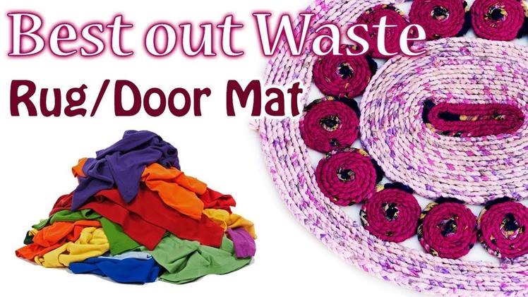 Best out of waste | Make Awesome Door Mat. Rug from old waste Clothes | Art with Creativity 314