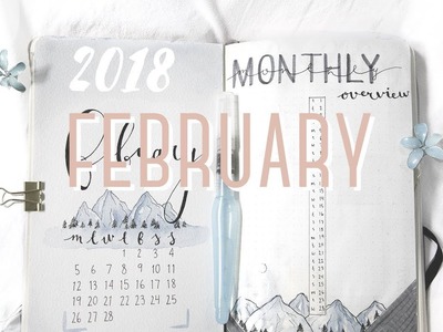 Bullet journal February 2018 setup - plan with me