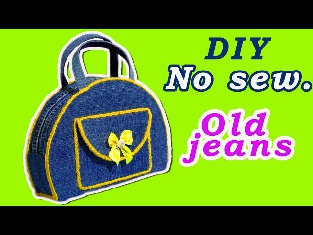 DIY.How to make Bag no sew.Ideas from old jeans.Tutorial&crafts.Handmade.My creative ideas.Handcraft
