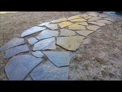 DIY Laying out flagstone walkway with Mrs. Kapper 01-28-18