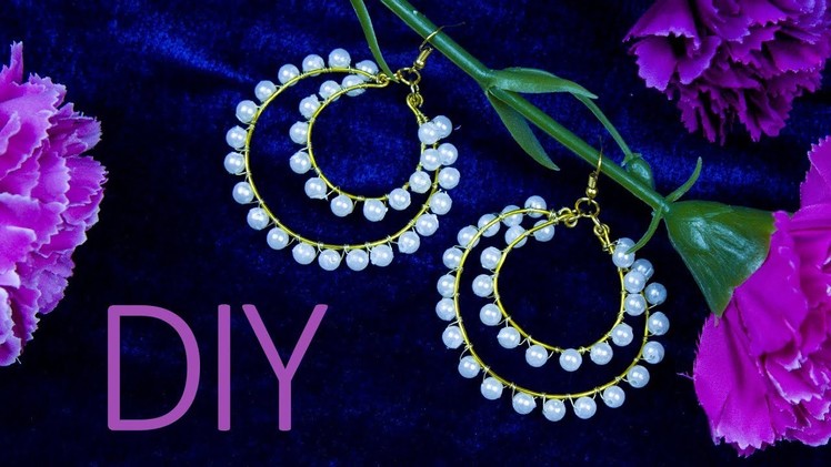 DIY pearl earrings in 5 Minute | pearl bridal jewelry | Beads art