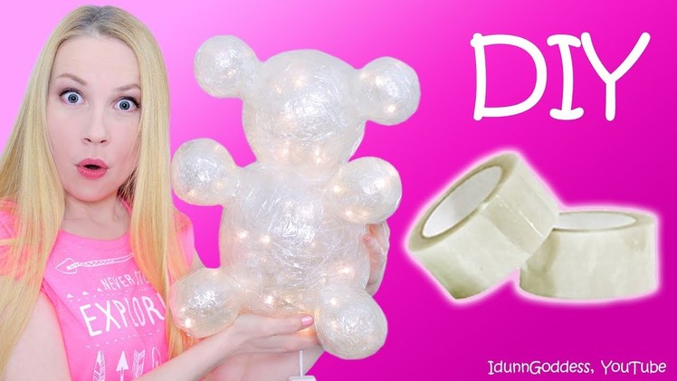 DIY Teddy Bear Out Of Clear Tape – How To Make Clear Tape Bear Nightlight