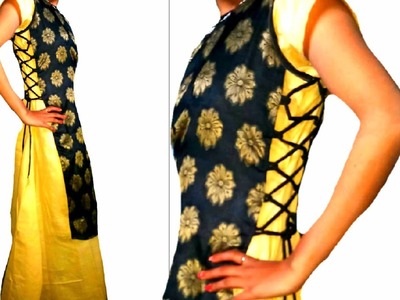 Double layer designer kurti with side Dori cutting and stitching