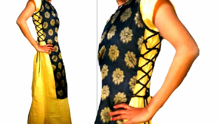 Double layer designer kurti with side Dori cutting and stitching