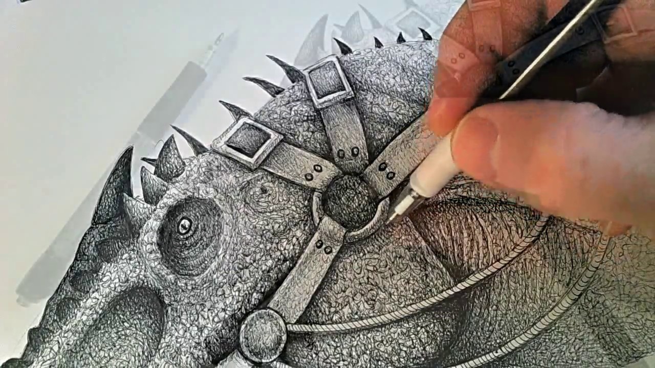 Drawing Giganotosaurus from the game ARK