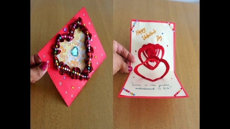 Easy & Cute Valentine's Day Pop Up Card with Double Spiral Hearts ~ DIY ~ Tutorial.Instructions