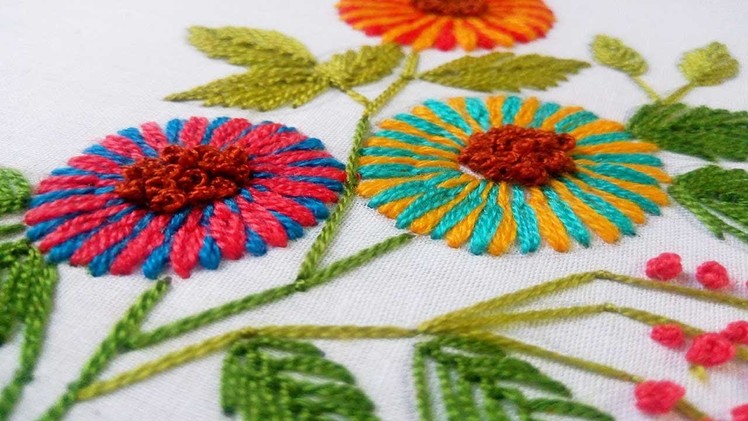 Embroidery Tutorial | Long and Short Stitch | Beautiful Flowe by nakshi katha