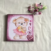 Hand Crafted cute Teddy canvas wall art