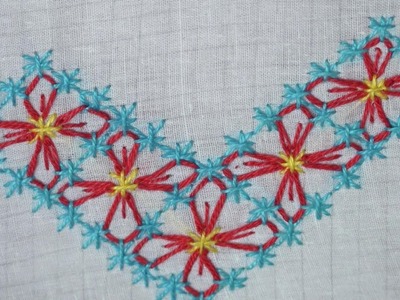 Hand Embroidery : Gingham. chicken scratch Embroidery