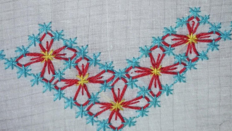 Hand Embroidery : Gingham. chicken scratch Embroidery