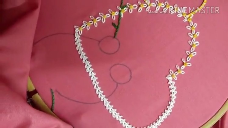 Hand Embroidery Heart (BRAID STITCH & LAZY DAISY STITCH) by EASY LEARNING BY ATIB