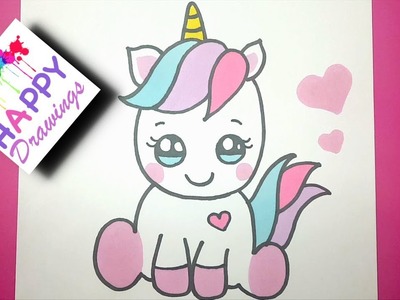 HOW TO DRAW A CUTE UNICORN EASY - DRAWING TUTORIAL