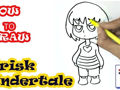 How to draw Frisk- Undertale in easy steps, step by step for children, kids, beginners