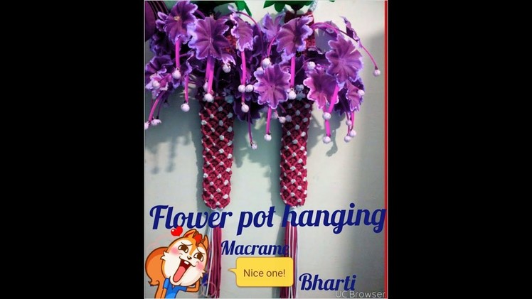How to make .flower pot hanging new design .at home beautiful design  . Nisha bhati macrame art