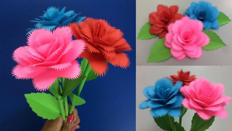 How to Make Paper Rose | Making Paper Flowers Step by Step | DIY-Paper Crafts