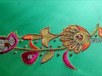 Latest blouse back neck designs with borders | simple maggam work blouse designs,embroidery stitches