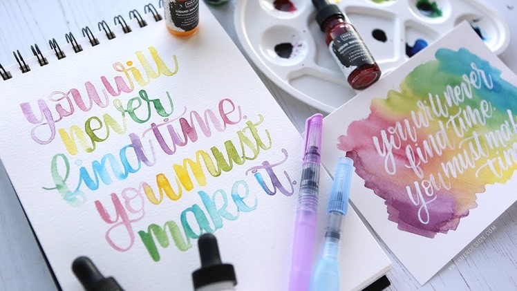 Lettering with Liquid Watercolors from Hero Arts