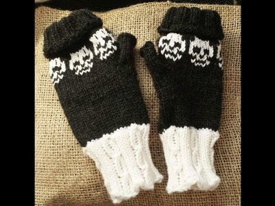 Loom Knit Twisted Fingerless Gloves pattern walk-through tutorial