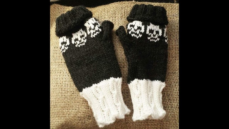 Loom Knit Twisted Fingerless Gloves pattern walk-through tutorial