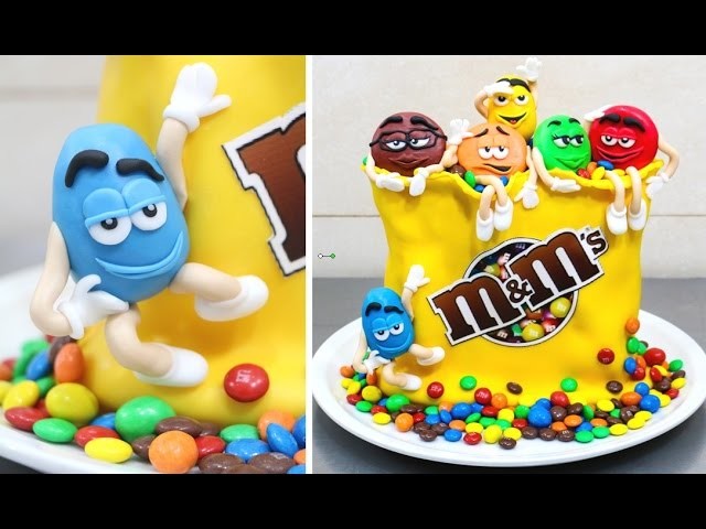 M&M's Funny Birthday Cake - How To Make by CakesStepbyStep