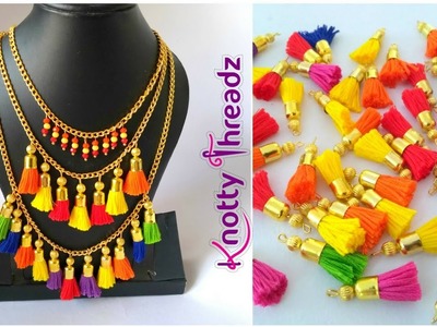 Multi Colour Tassels Necklace | Trendy Boho Jewelry | Stylish Kuchu Necklace | www.knottythreadz.com