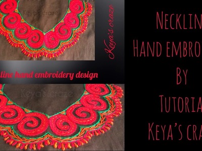 Neckline hand embroidery design for kameez. kurti | Appliqué work for neckline | Keya’s craze(2018)