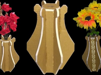 New design flower vase making using cardboard