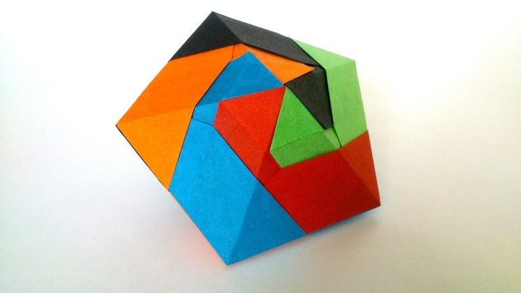 Origami Decahedron of 5 Modules - Geometric Origami.