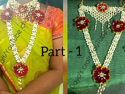 Part - 1 Bahubali style Flower Jewellery Tutorial