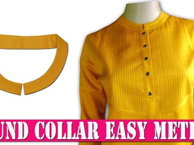 Round collar neck cutting and stitching, very easy and professional method