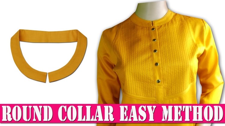 Round collar neck cutting and stitching, very easy and professional method