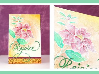 Stamp, Emboss, and Paint a Shimmering Poinsettia