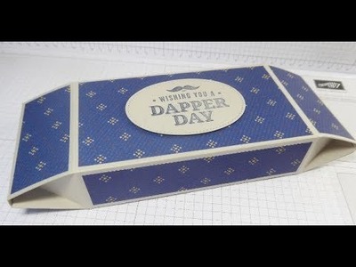 Tie Box With Double Opening Faceted Ends - True Gentleman DSP from Stampin' Up