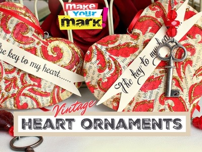 Vintage Heart Valentine Ornaments