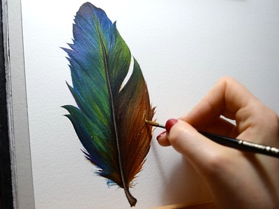 Watercolour Feather Painting Tutorial Time Lapse
