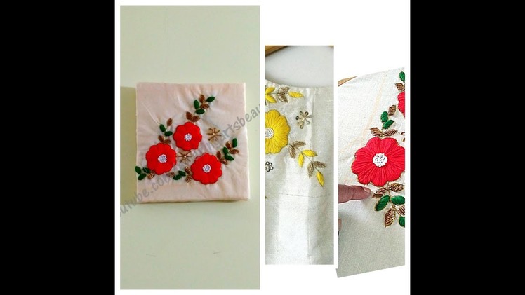Aari | Magaam | Embroidery Satin flower Craft making | Designing | Amazing Crafts