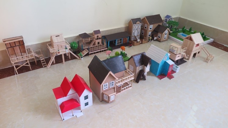Amazing ! 13 Simple  Popsicle Stick  house - Cardboard House - Project for kids