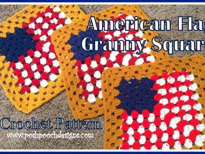 American Flag Granny Square Crochet Pattern
